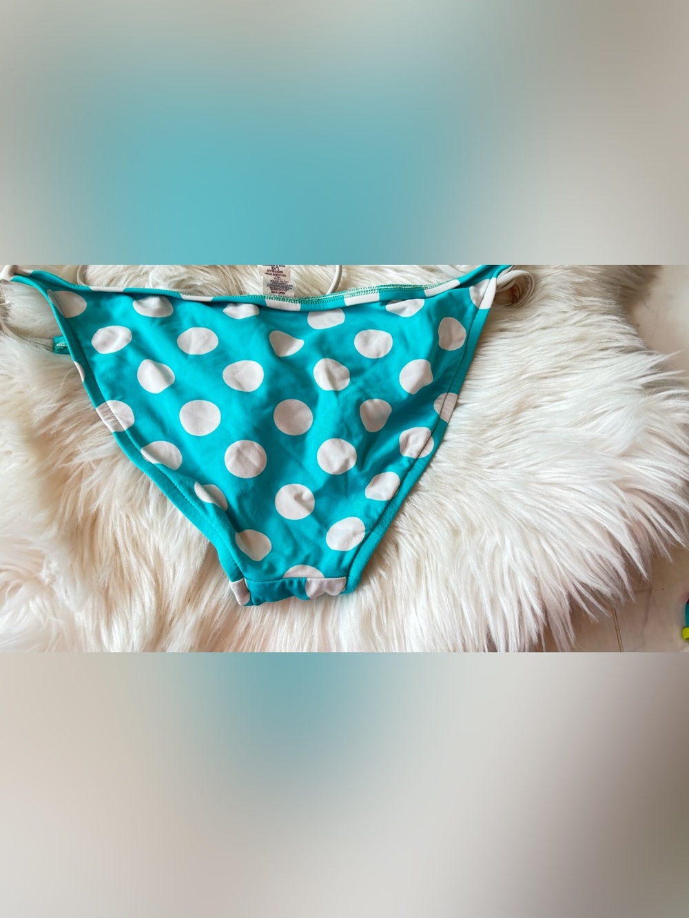 The Bikini Lab Turquoise and White Polka Dot Bikini Set - Picture 8 of 8